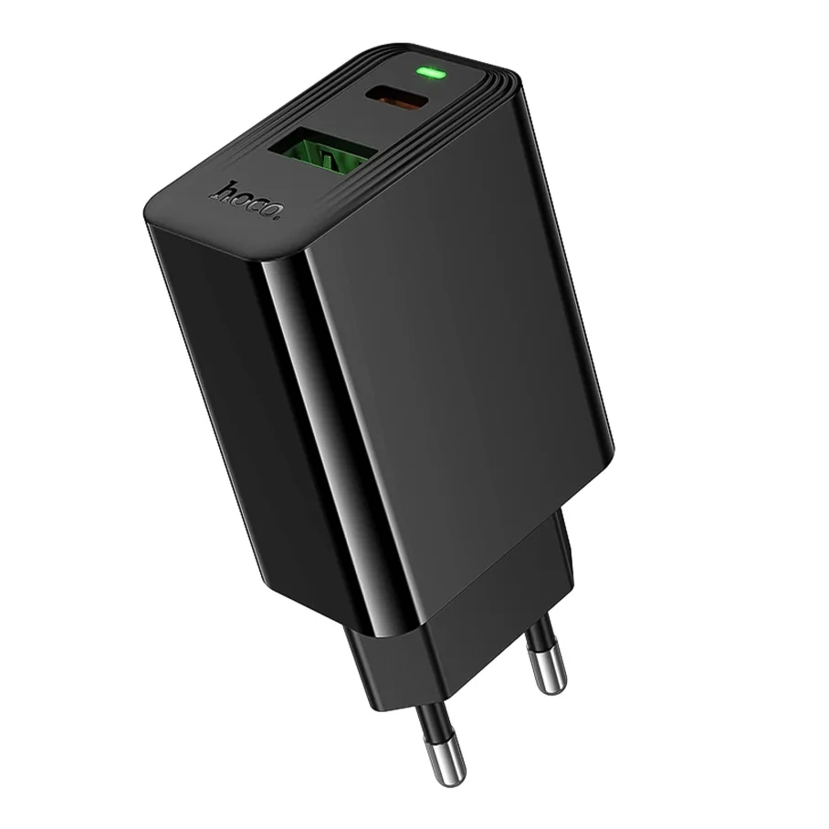 Сетевое Зарядное Устройство Hoco CS95A 1USB/1USB-C QC/PD 30W, цвет черный