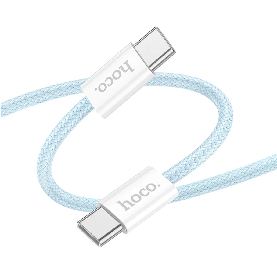 USB Hoco X104 Source 60W Type-C to Type-C 2m, цвет голубой