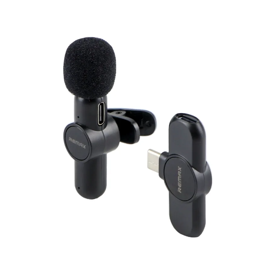 Микрофон Петличный Беспроводной Remax K09 Type C, цвет черный