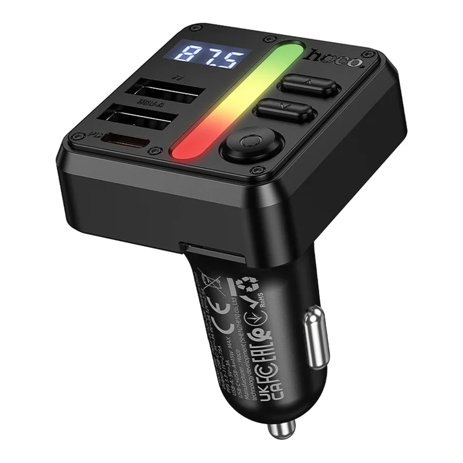 Модулятор Hoco E89 USB-C PD30W+USB 15W/TF/BT5.4 Total 45W, цвет черный