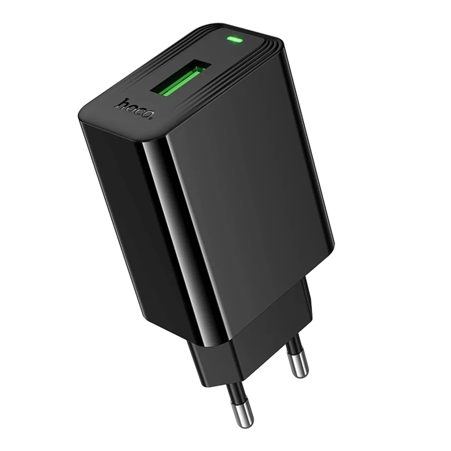 Сетевое Зарядное Устройство Hoco CS92A 1USB QC 18W, цвет черный