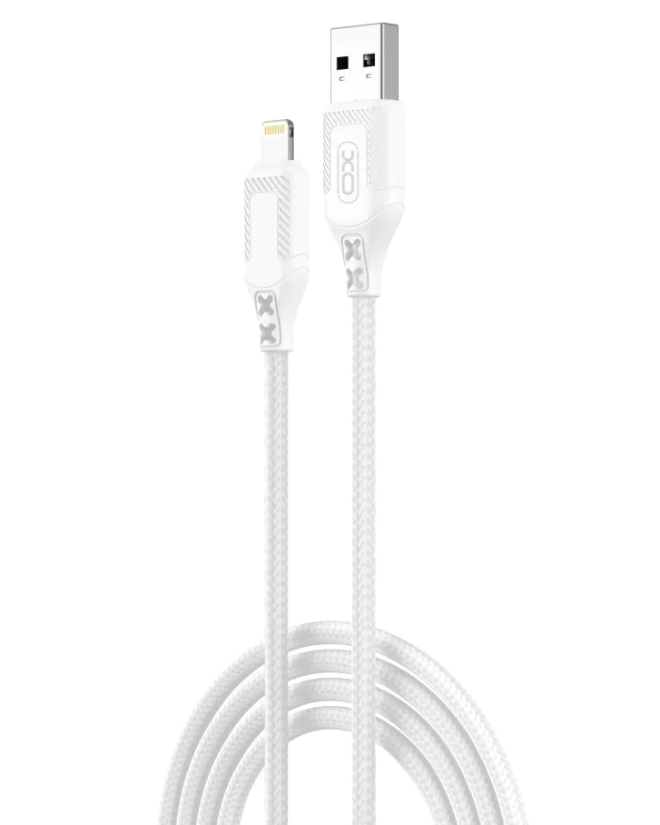 USB XO NB235 Zebra series Braided 2.4A Lightning (Белый)
