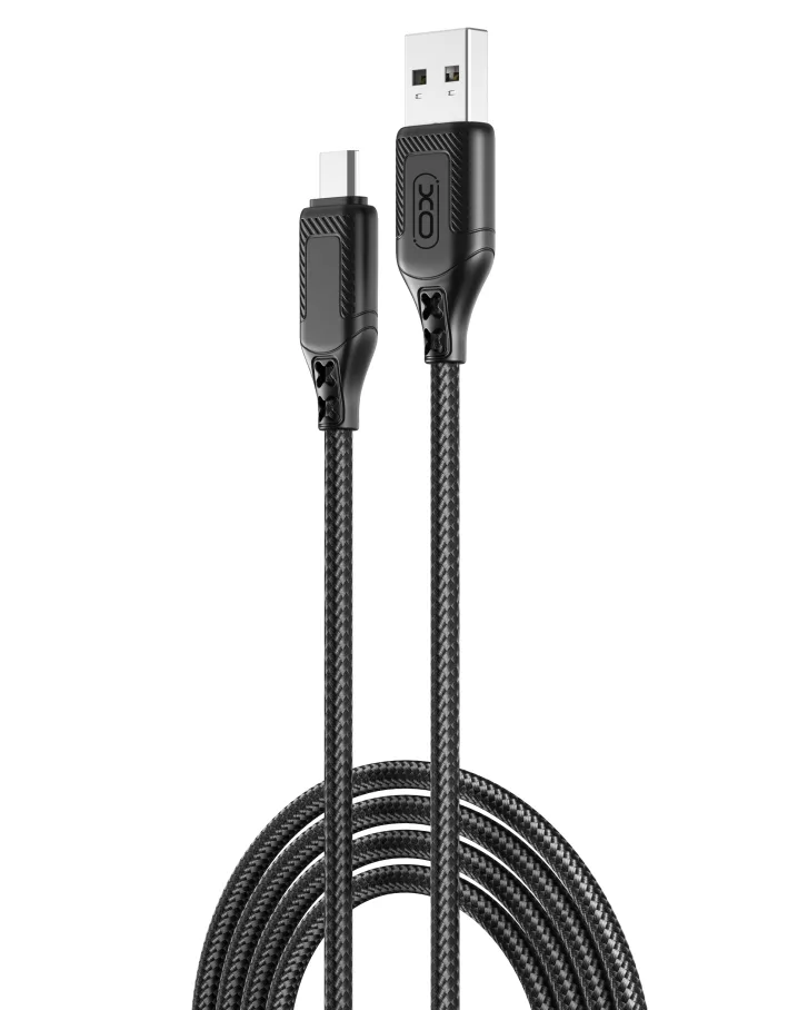 USB XO NB235 Zebra series Braided 2.4A Micro (Черный)