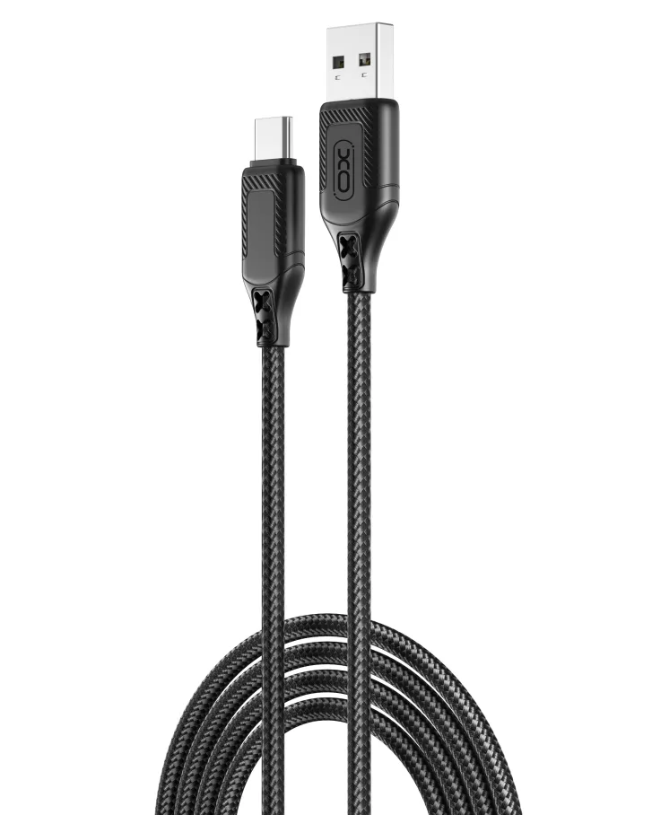 USB XO NB235 Zebra series Braided 2.4A Type C (Черный)