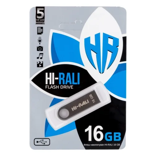 USB Flash Drive Hi-Rali Shuttle 16gb, цвет черный
