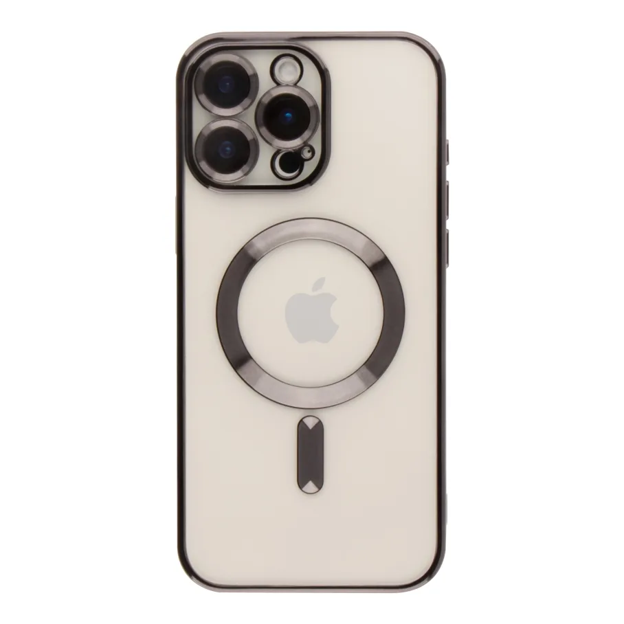 Чехол TPU Metallic с Magsafe для iPhone 16 Pro, цвет черный