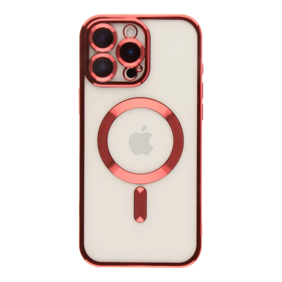 Чехол TPU Metallic с Magsafe для iPhone 16 Pro, цвет красный