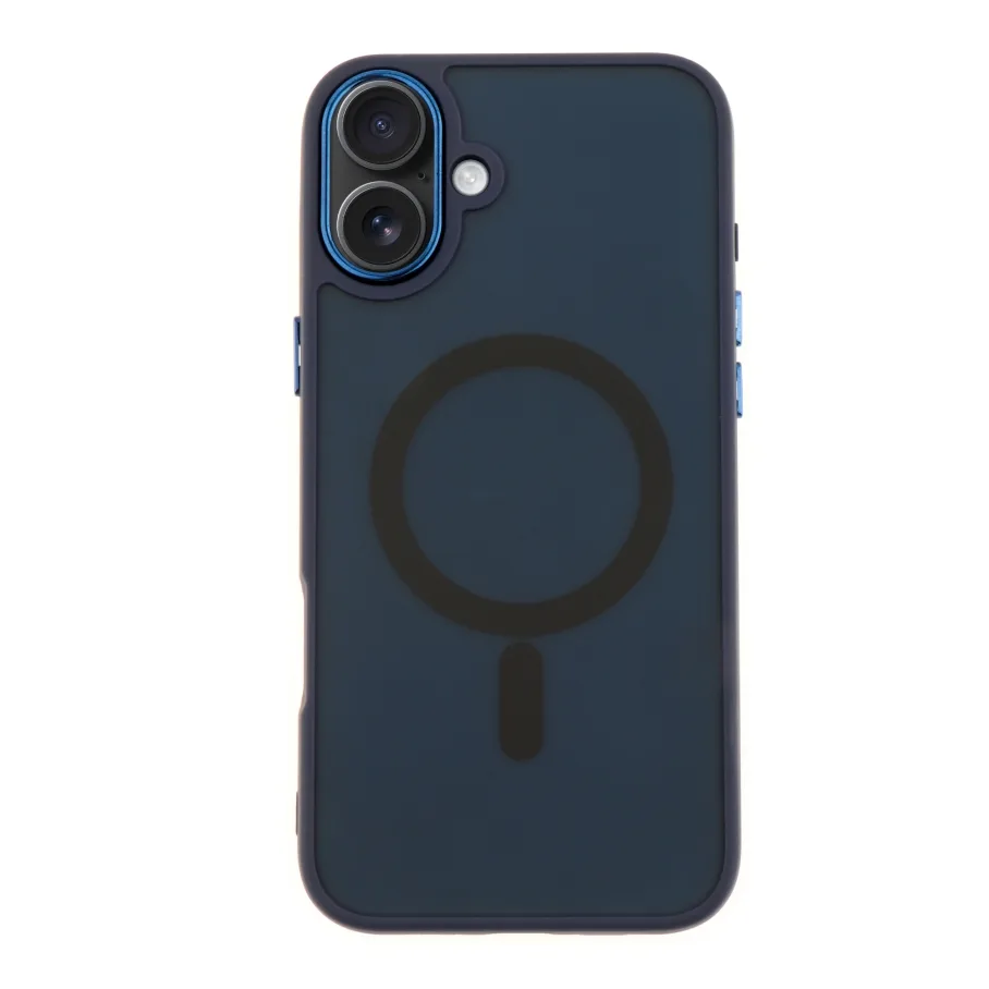 Чехол TPU+PC Space Magnetic Color with Magsafe для iPhone 16 Plus (Dark Blue)