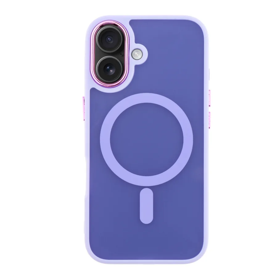 Чехол TPU+PC Space Magnetic Color with Magsafe для iPhone 16 Plus (Purple)
