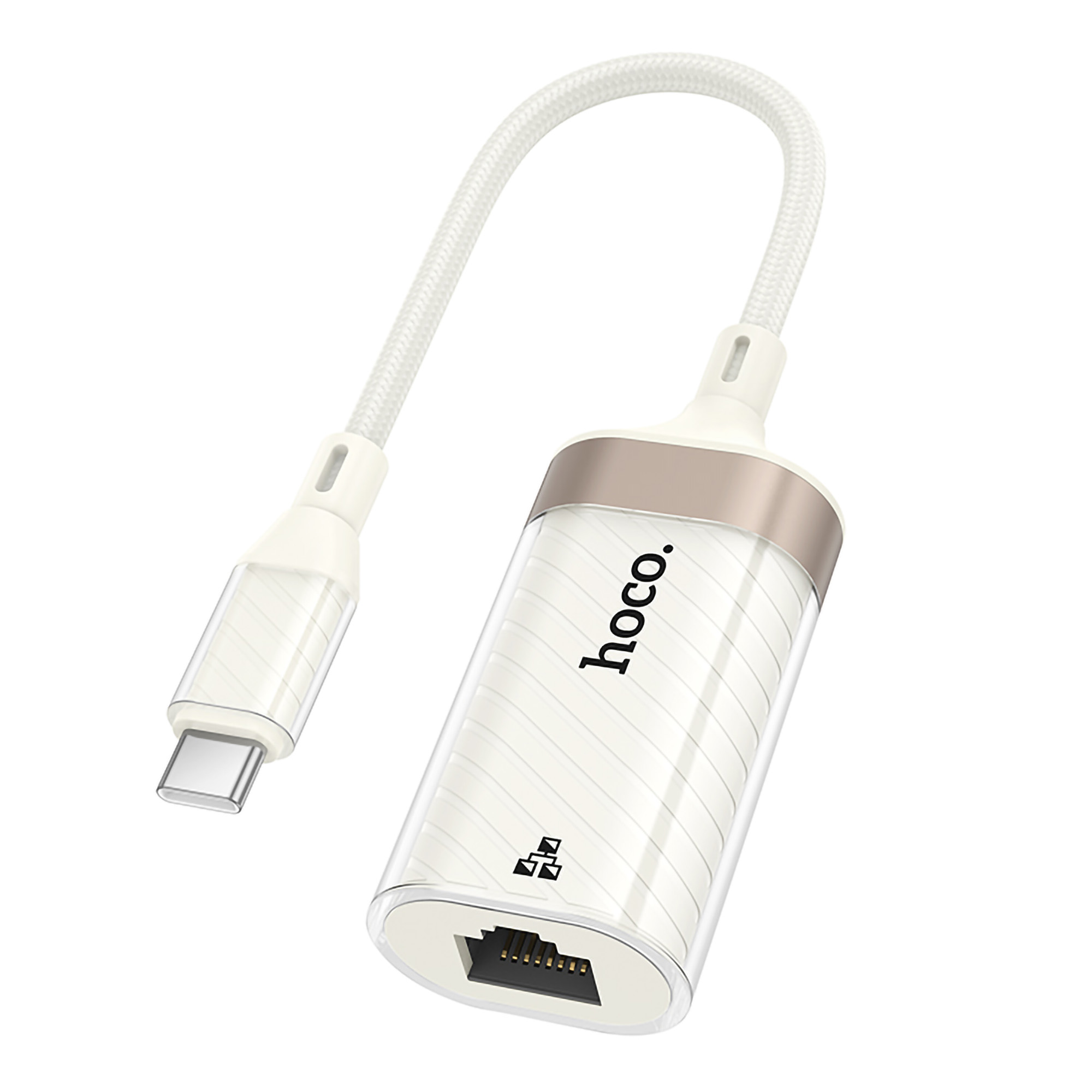 Переходник Hoco UA22 Type C to Ethernet adapter (100 Mbps) (Белый)