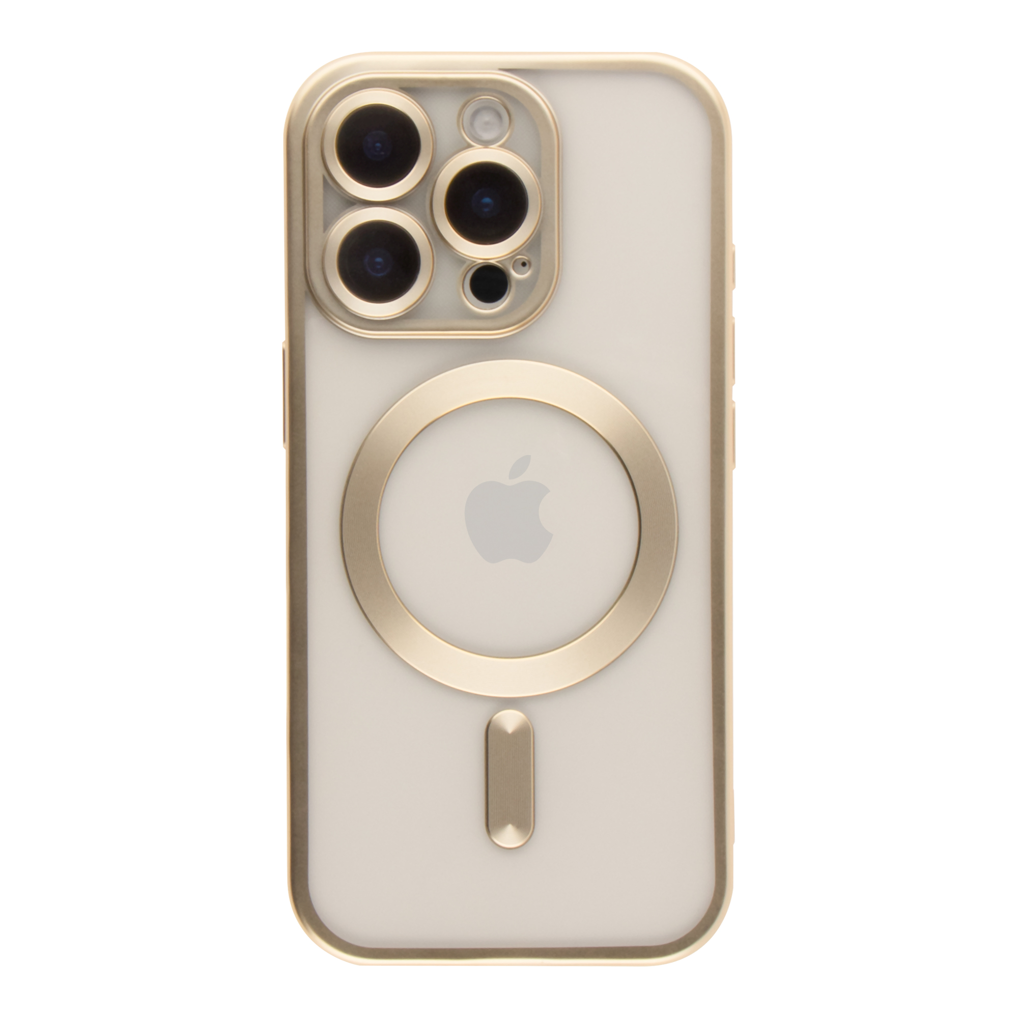 Чехол TPU Metallic Chrome Full Camera with Magsafe для iPhone 16 Pro Max (Chrome Gold)