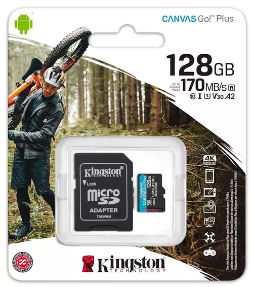 Карта Памяти Kingston MicroSDHC (UHS-3) 128gb 10 Class & Adapter (Чёрный)