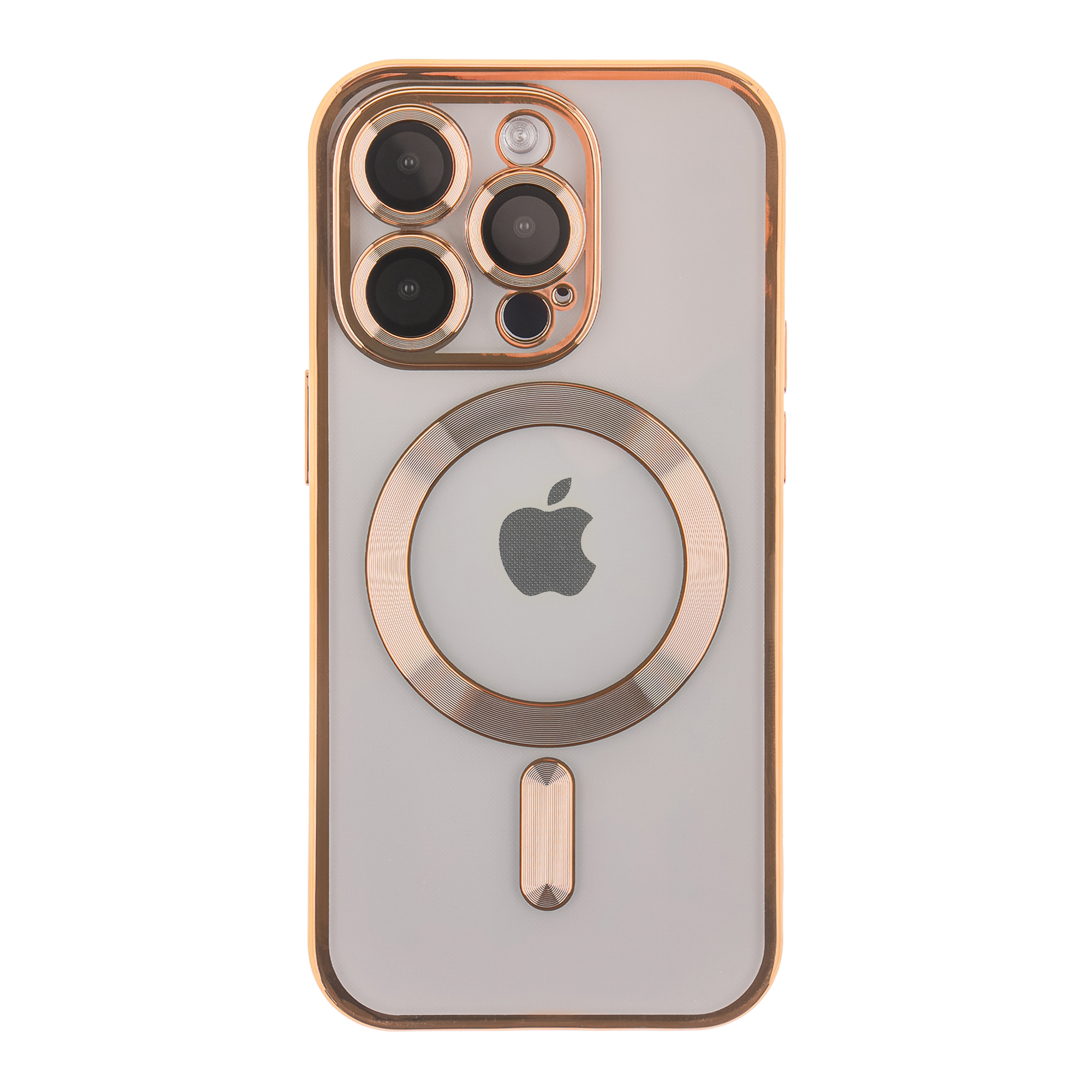 Чехол TPU Metallic Full Camera with Magsafe для Iphone 15 Pro (Gold)