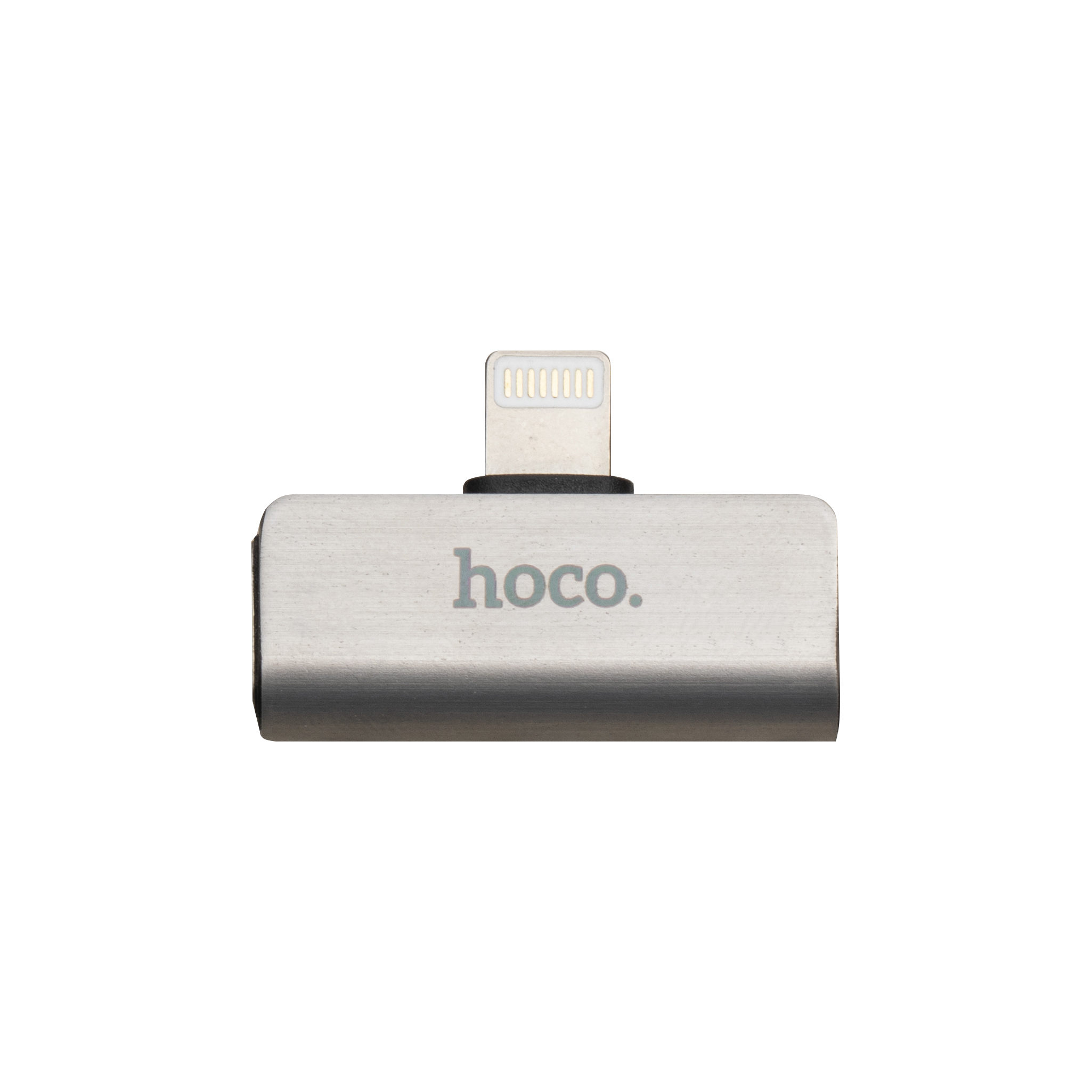 Переходник Hoco LS24 Dual Lightning Converter (Стальной)