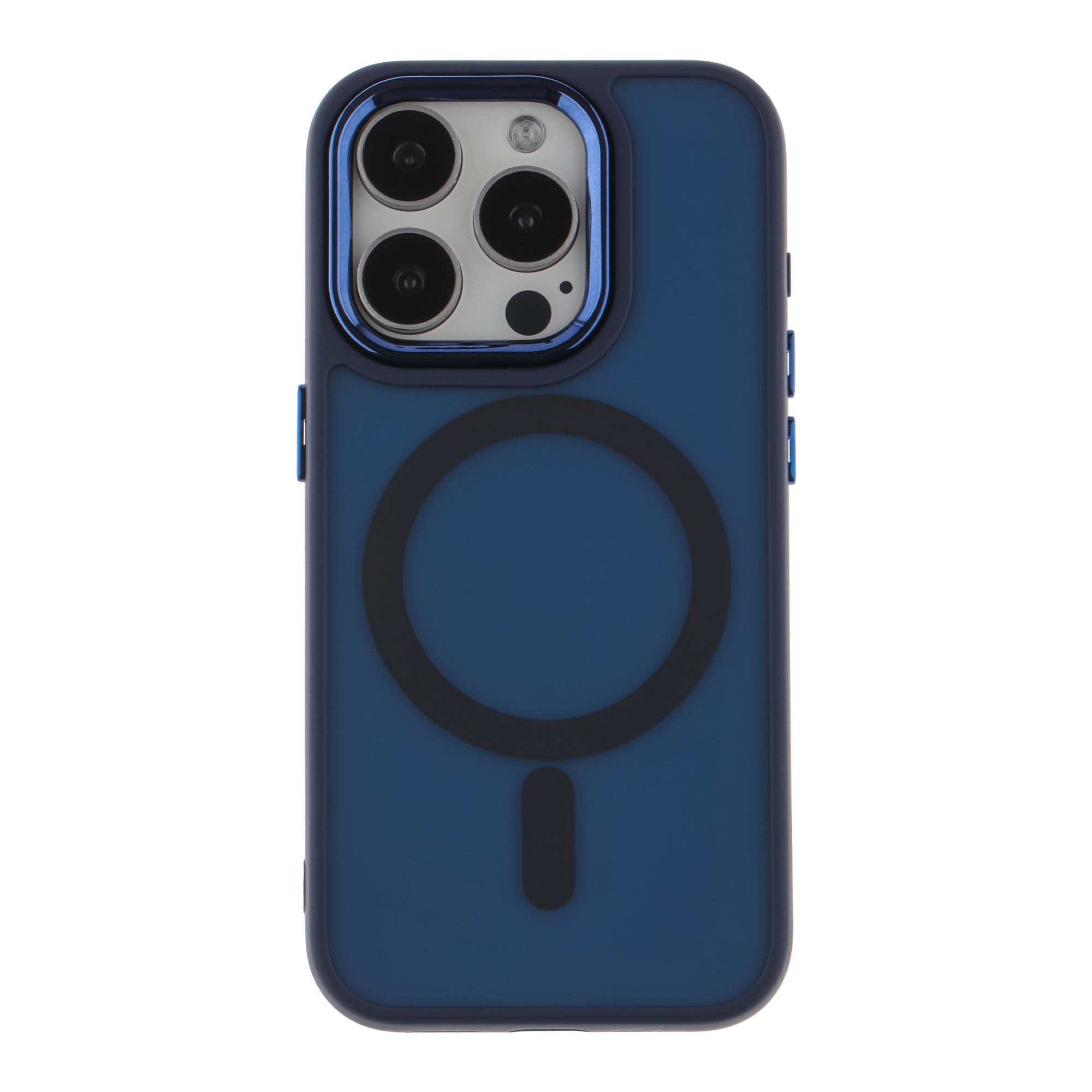 Чехол TPU+PC Space Magnetic Color with Magsafe для iPhone 15 Pro (Dark Blue)