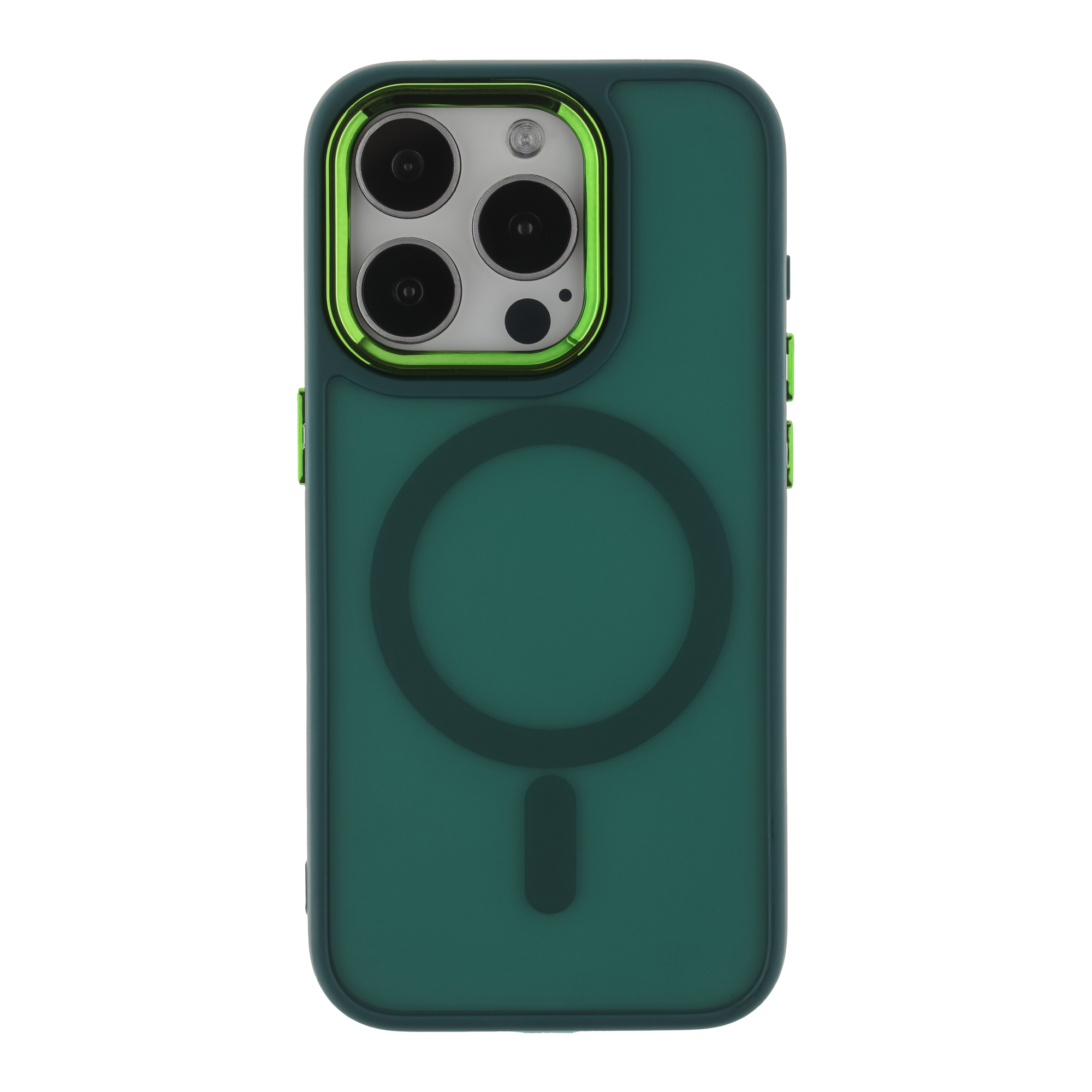 Чехол TPU+PC Space Magnetic Color with Magsafe для iPhone 15 Pro (Green)