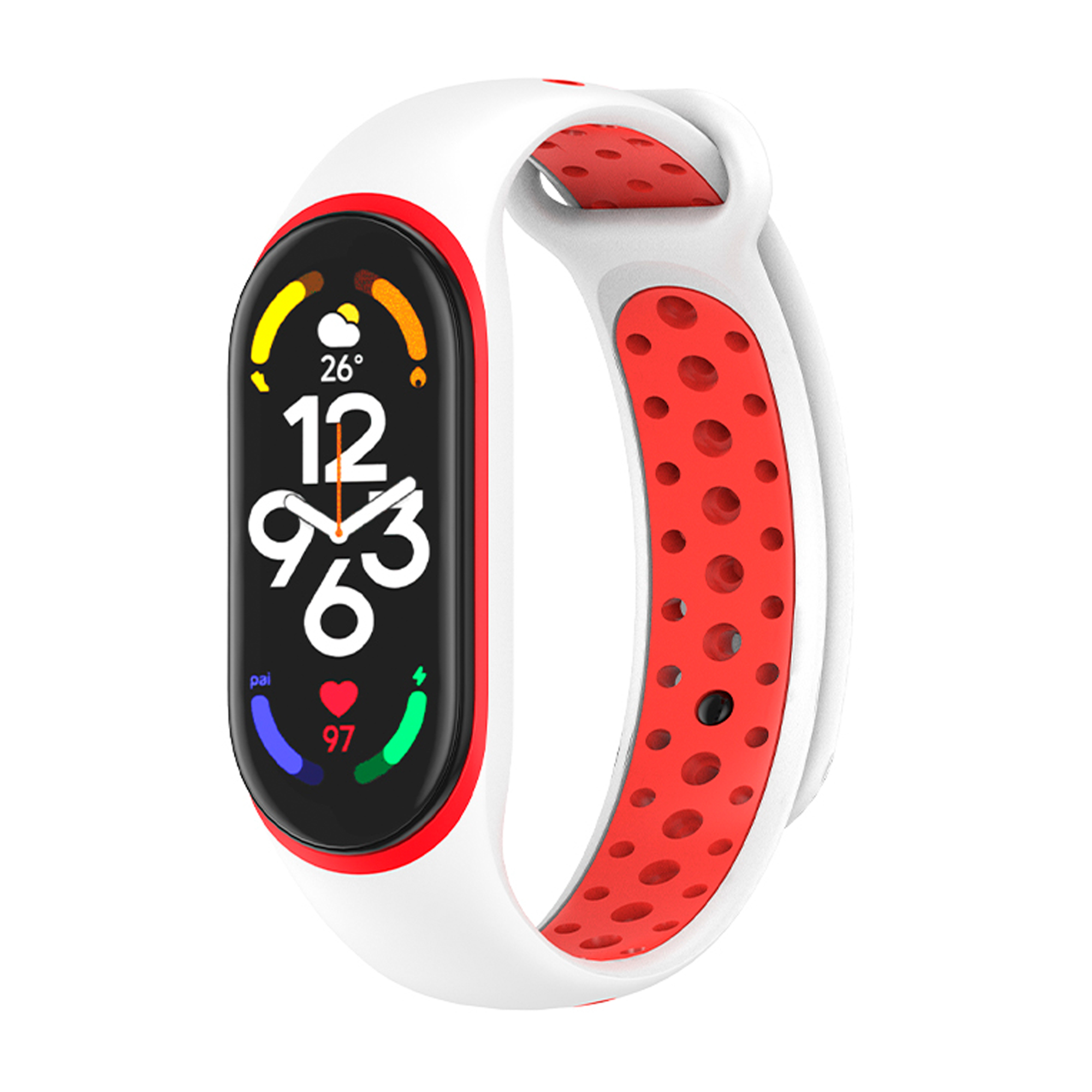 Ремешок для Xiaomi Mi Band 8 / 9 N Sport (White/Red)