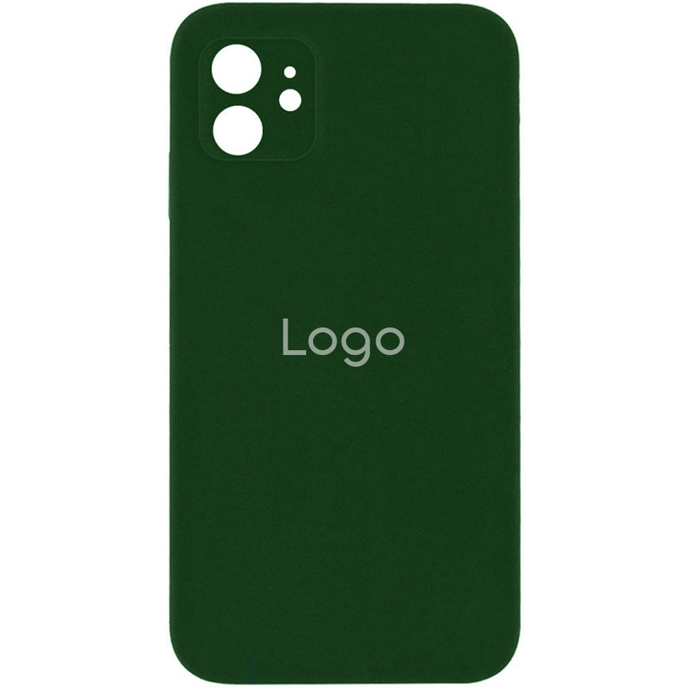 Чехол Silicone Case Square Full Camera для iPhone 11 (45.Army green)