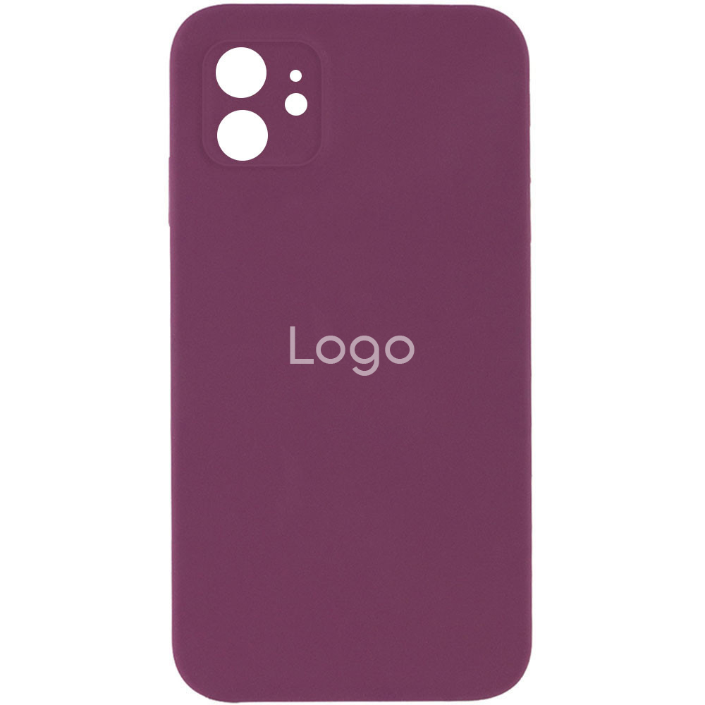 Чехол Silicone Case Square Full Camera для iPhone 11 (42.Maroon)