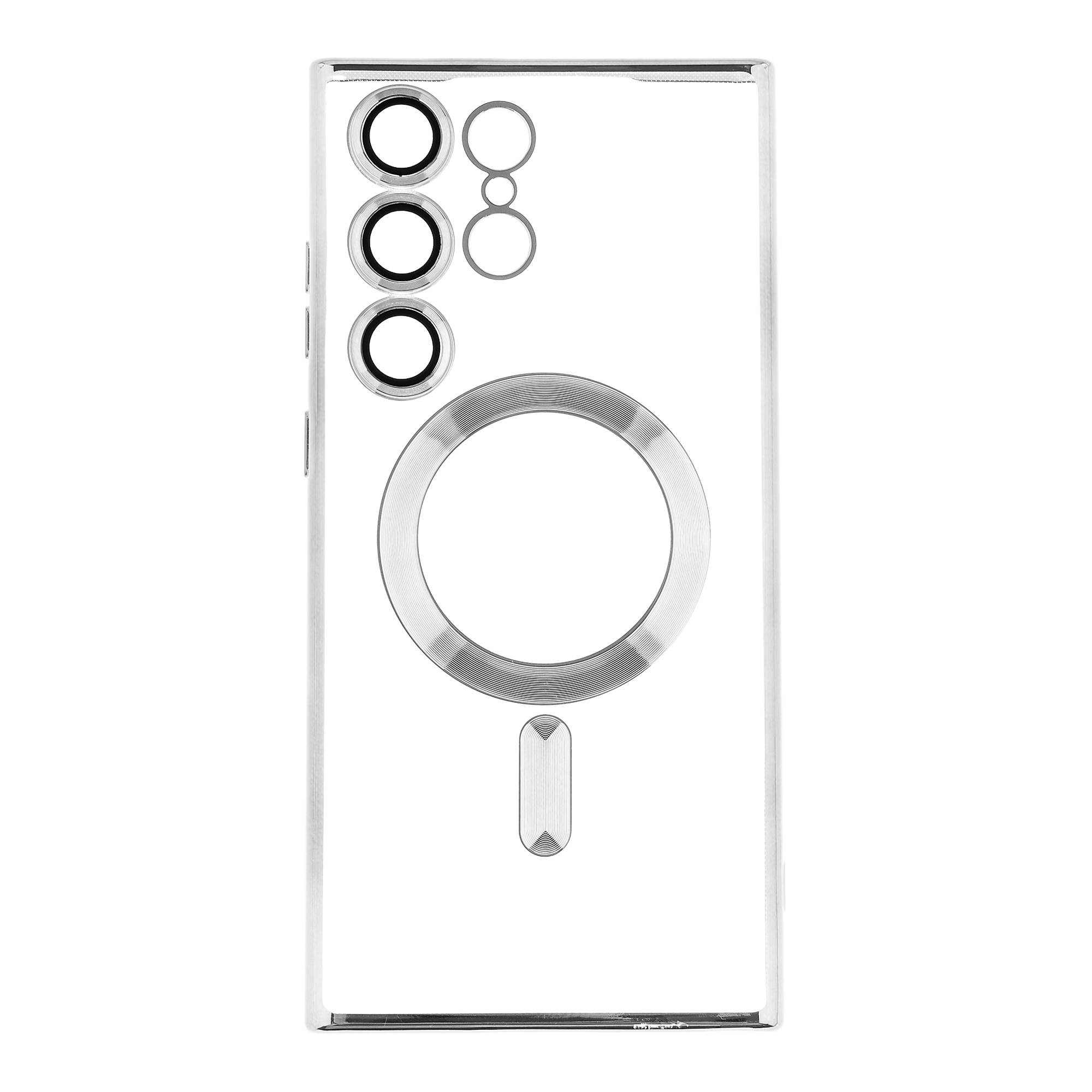 Чехол TPU Metallic Full Camera with Magsafe для Samsung Galaxy S23 (Silver)