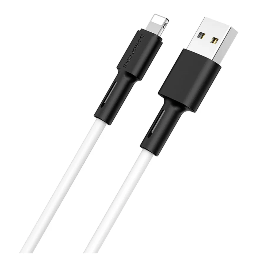 USB Borofone BX31 Silicone Lightning, цвет белый
