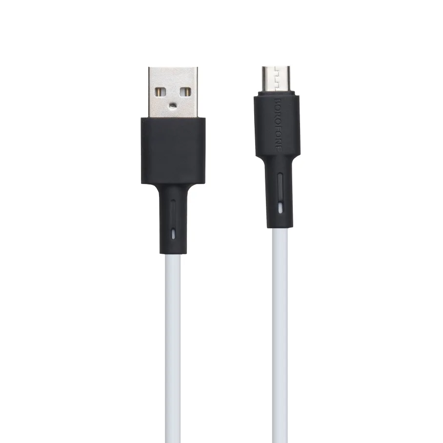 USB Borofone BX31 Silicone, Микро, цвет белый