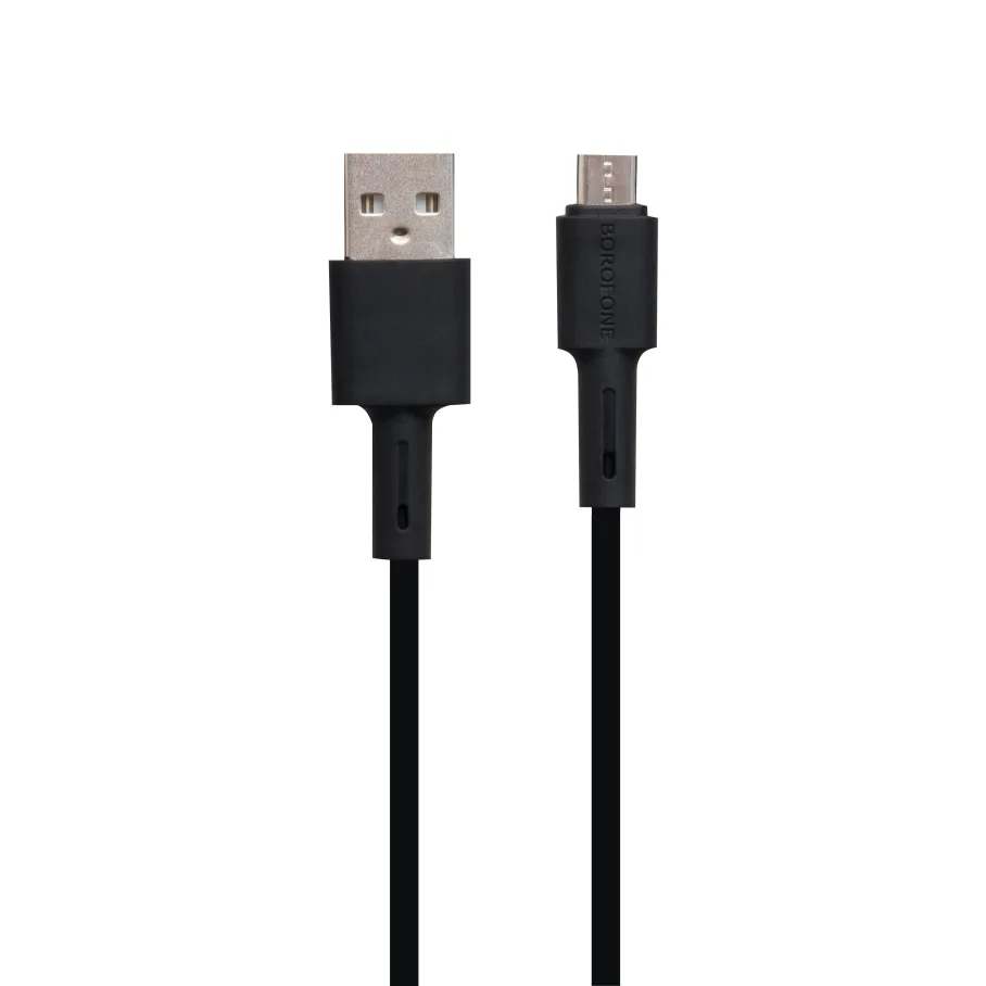 USB Borofone BX31 Silicone Micro, цвет черный