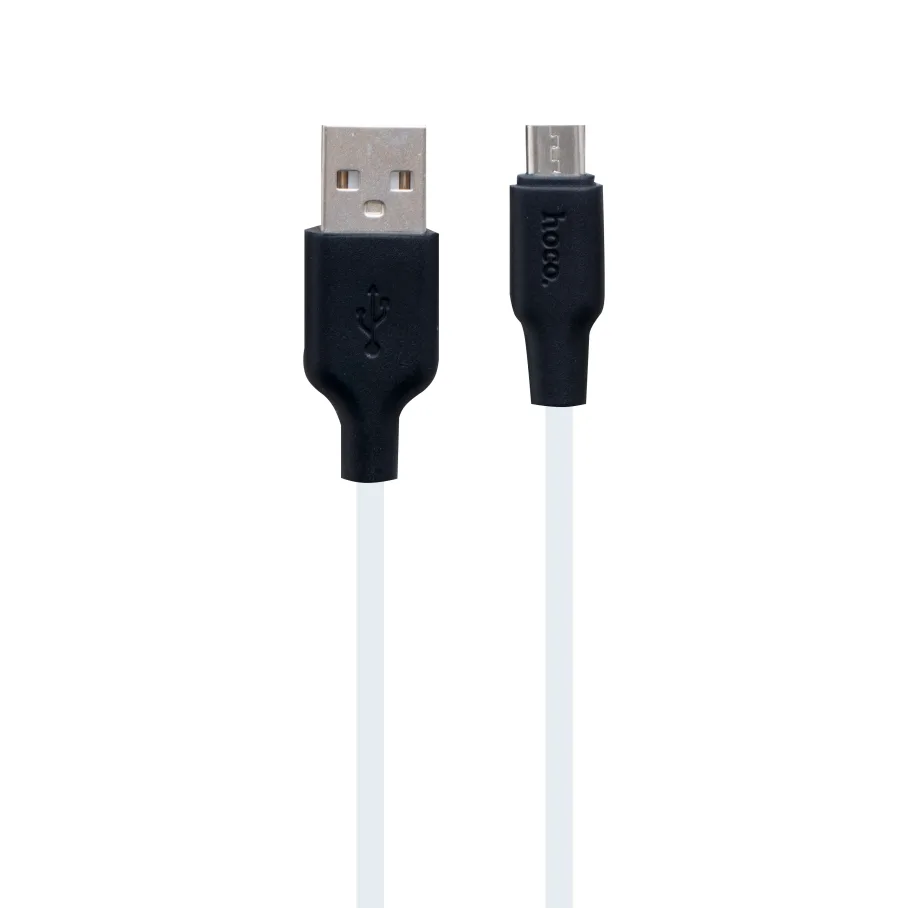 USB Hoco X21 Plus Silicone Micro, цвет черно-белый