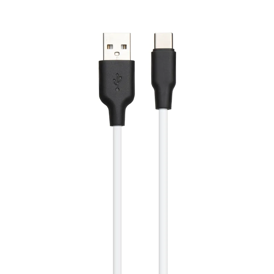USB Hoco X21 Plus Silicone Type-C 2m, цвет черно-белый