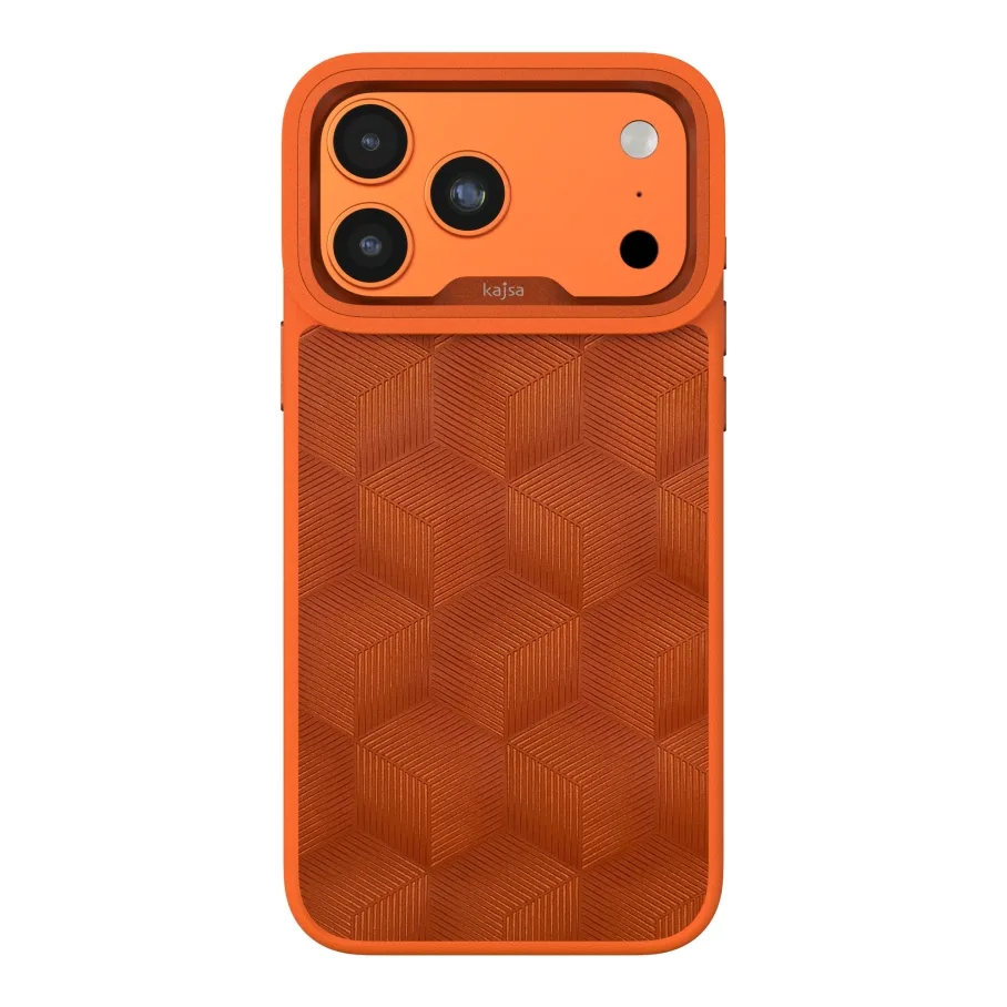 Чехол Kajsa Splendid Collection 3D Cube Pattern with MagSafe для iPhone 17 Pro Orange Plus O-Ring