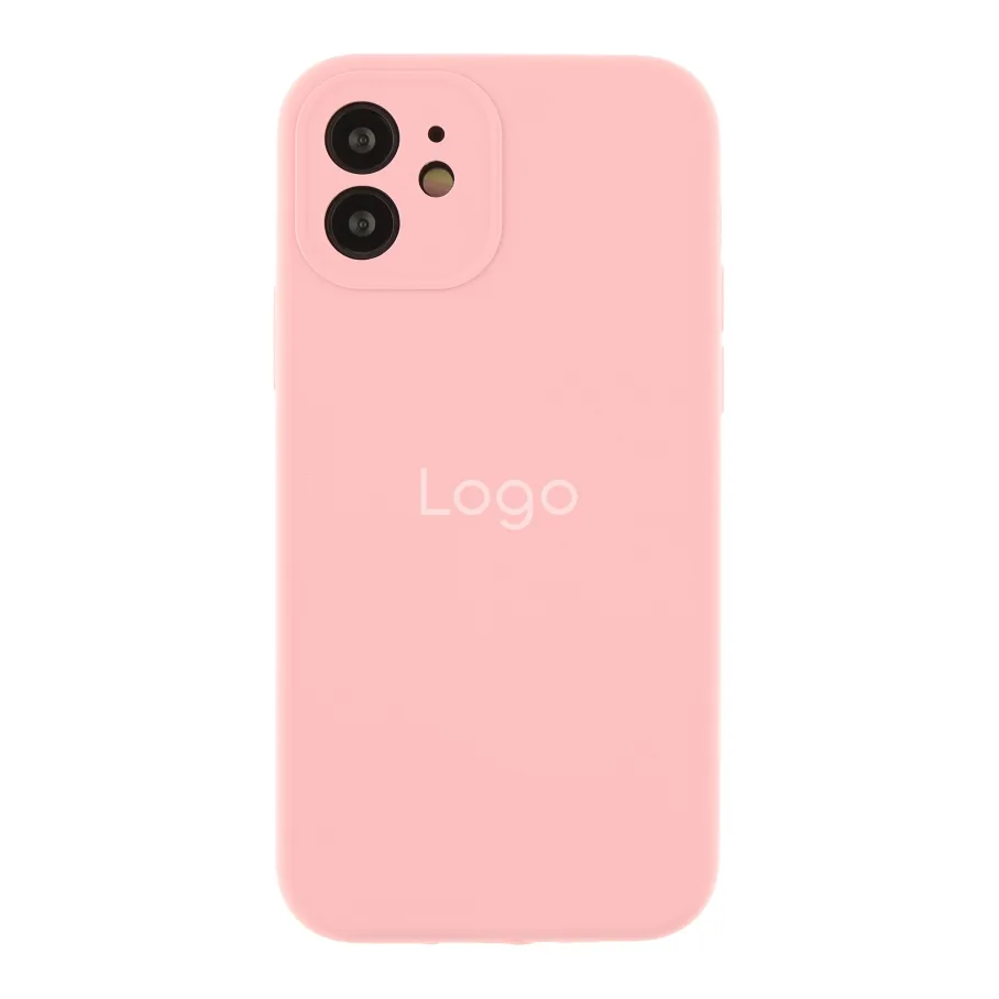 Чехол Silicone Case Full Size with Frame для iPhone 12 06.Light Pink