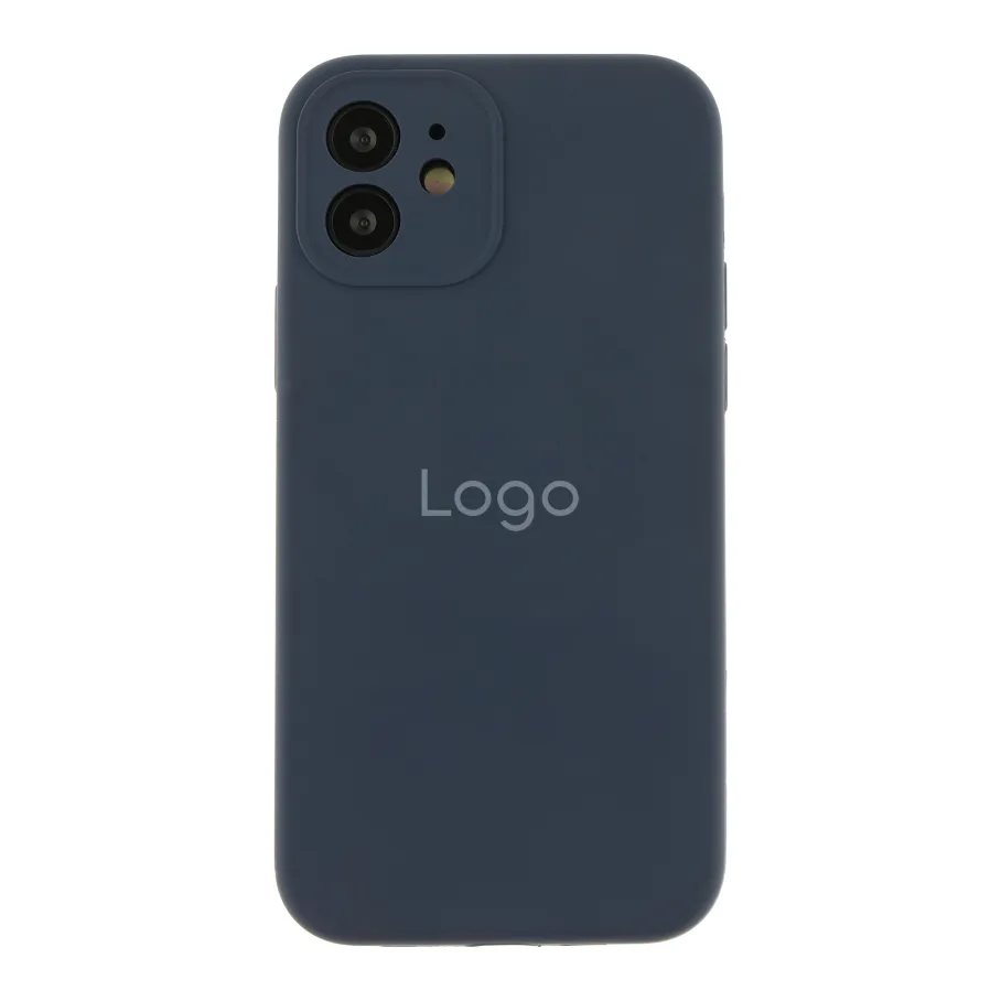 Чехол Silicone Case Full Size with Frame для iPhone 12 08.Dark Blue
