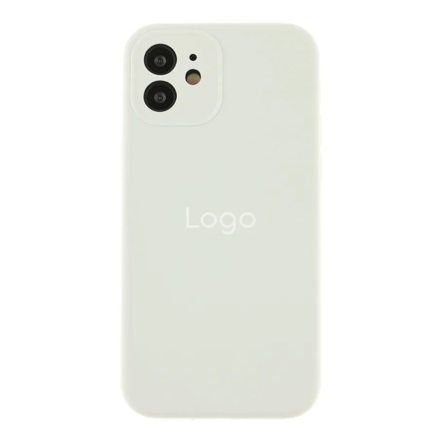 Чехол Silicone Case Full Size with Frame для iPhone 12 09.White