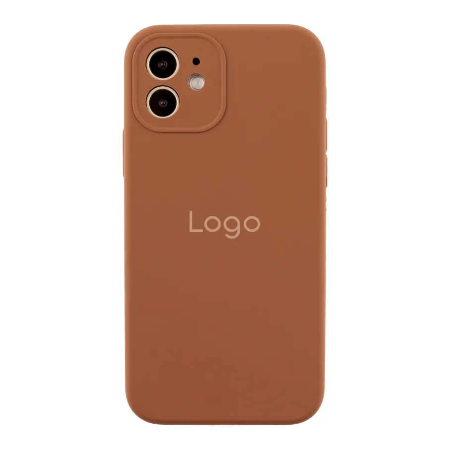 Чехол Silicone Case Full Size with Frame для iPhone 12 93.New Brown