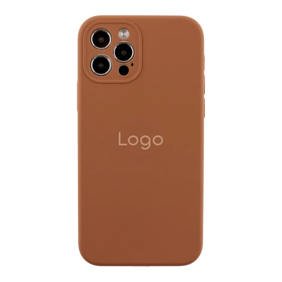 Чехол Silicone Case Full Size with Frame для iPhone 12 Pro 93.New Brown