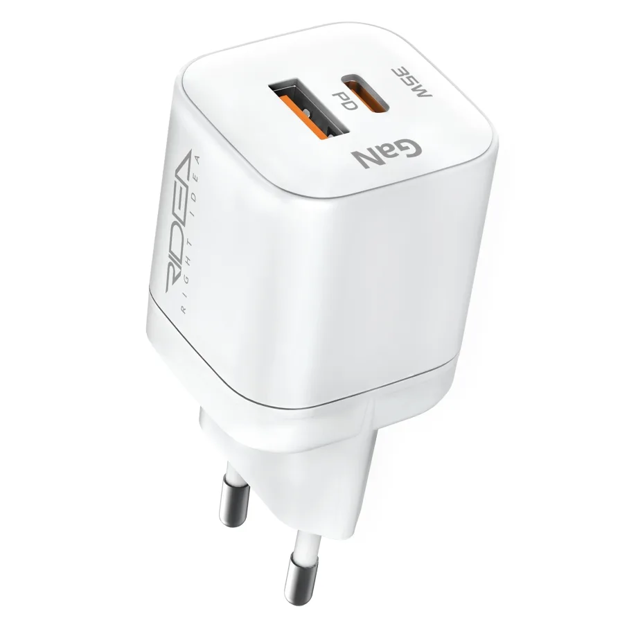Сетевое Зарядное Устройство Ridea RW-GaN35PPAC Prime Plus Type-C+1USB PD&QC 35W Белый
