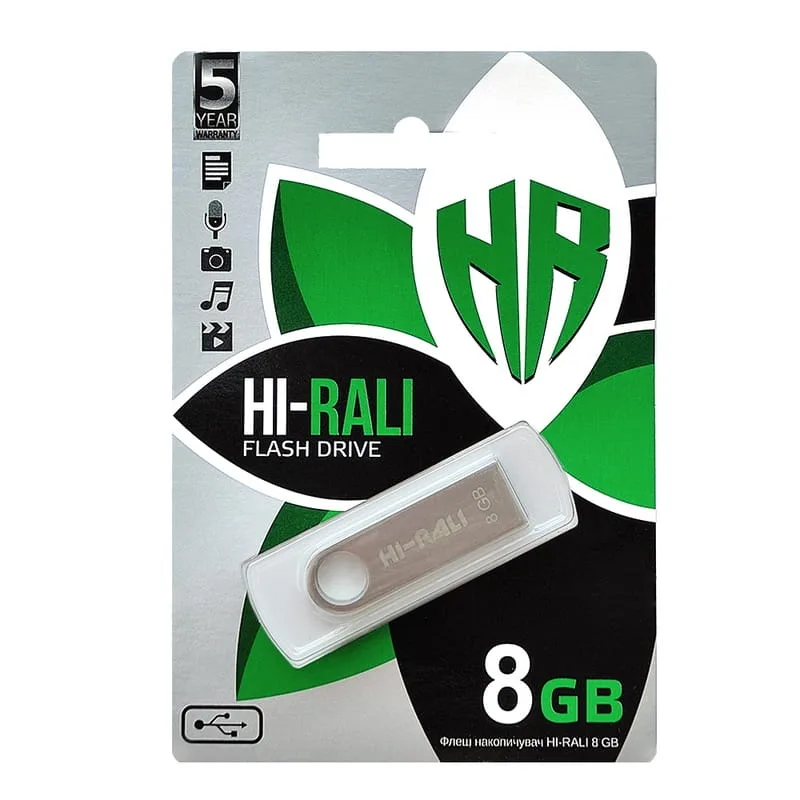 USB Flash Drive Hi-Rali Shuttle 8gb Стальной