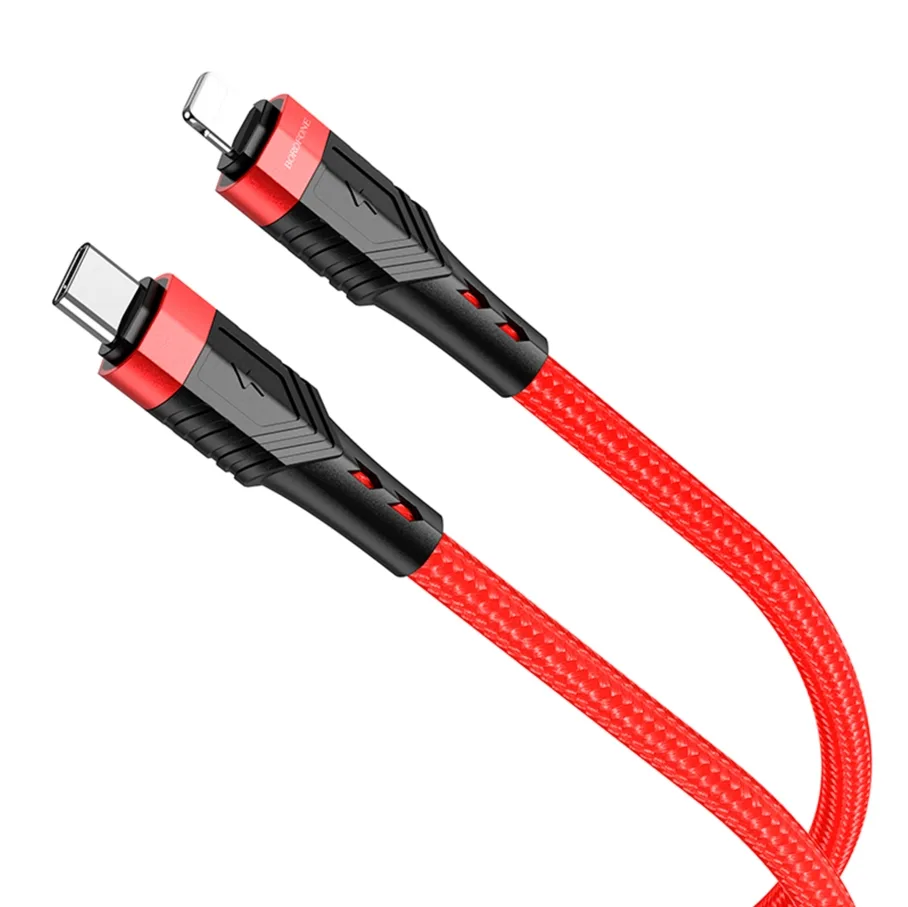 USB Borofone BU35 PD Type-C to Lightning 1,2m, цвет красный