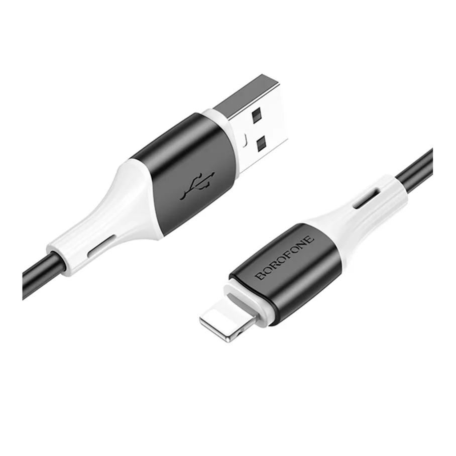 USB Borofone BX79, с кабелем Lightning 2.4А, цвет черный