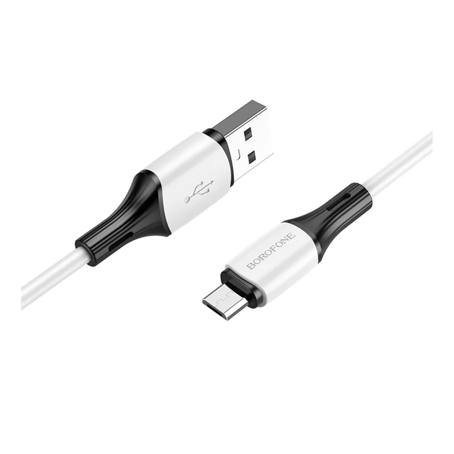 USB Borofone BX79 Silicone Micro, 2.4A, цвет белый