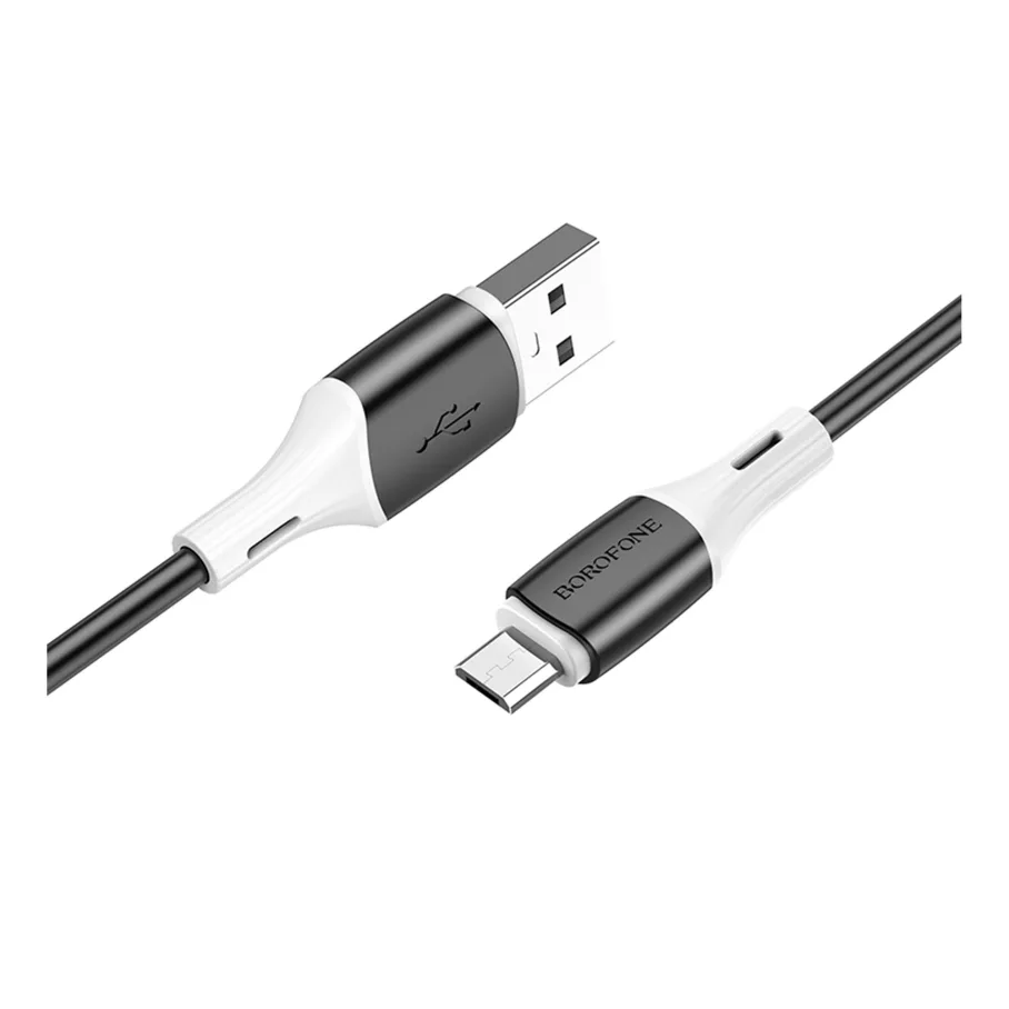 USB Borofone BX79 Silicone Micro 2.4A, цвет черный