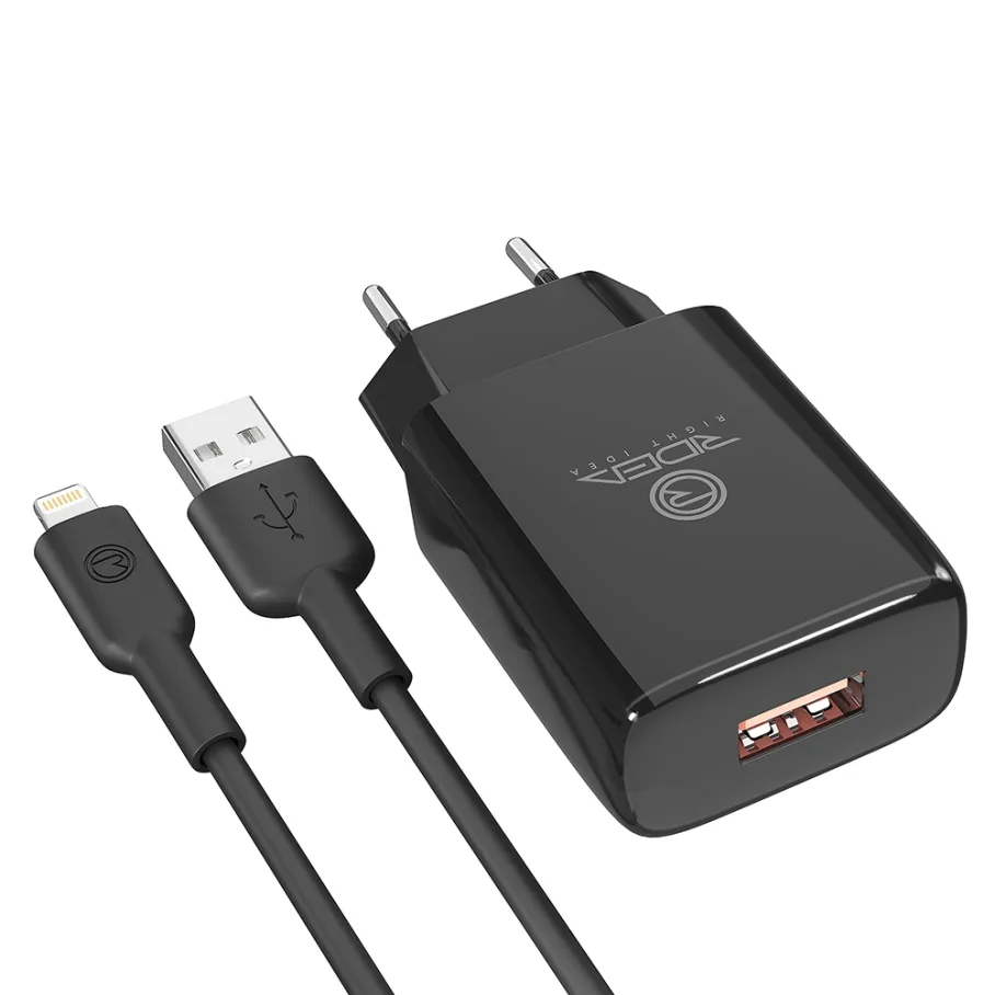 Сетевое Зарядное Устройство Ridea RW-11311 Element Lightning 2.1 A Черный