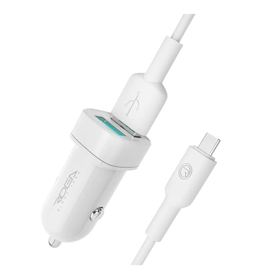 Авто Зарядное Устройство Ridea RCC-21212 Grand Type-C 2USB 2.4 A, цвет белый