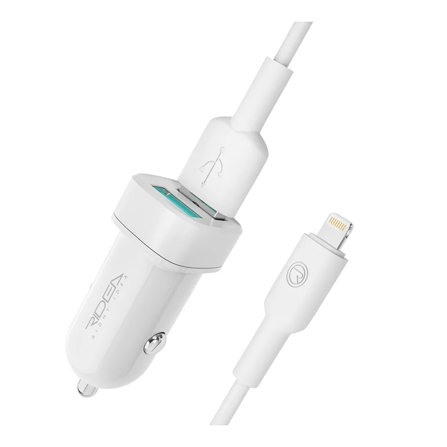 Авто Зарядное Устройство Ridea RCC-21312 Grand Lightning 2USB 2.4 A, цвет белый
