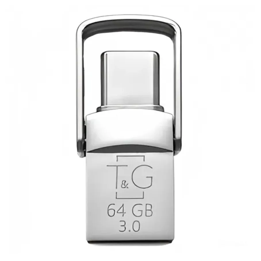 USB OTG T&G 2&1 3.0 Type C 64GB Metal 104, цвет стальной