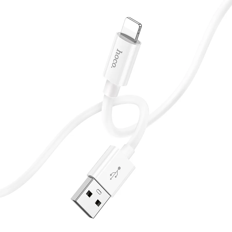 USB Hoco X87 Magic silicone Lightning, цвет белый