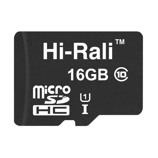 Карта памяти Hi-Rali MicroSDHC 16gb UHS-1 10 Class, цвет черный