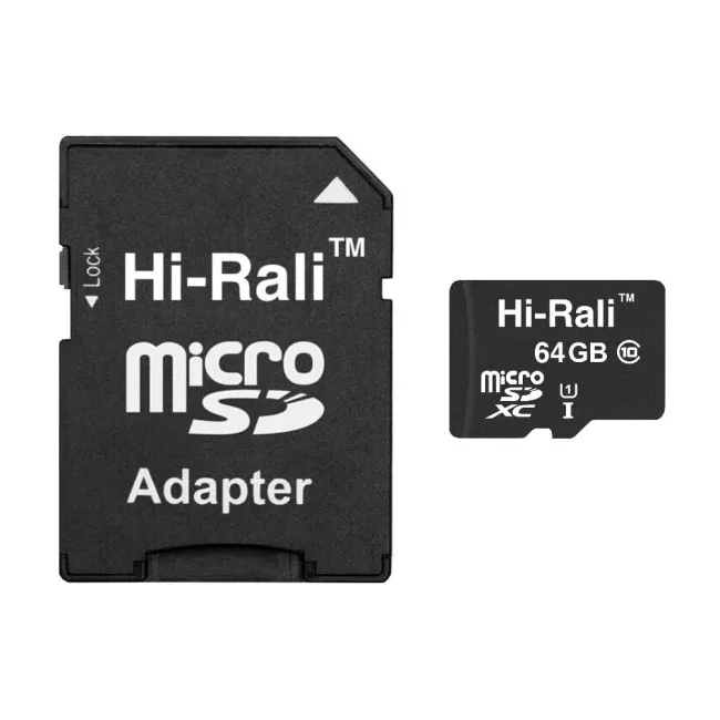 Карта Памяти Hi-Rali MicroSDXC 64gb UHS-1 10 Class & Adapter Черный