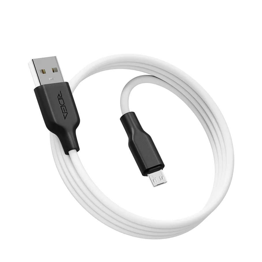 USB кабель Ridea RC-M114 Soft Silicone, 3A, цвет бело-черный