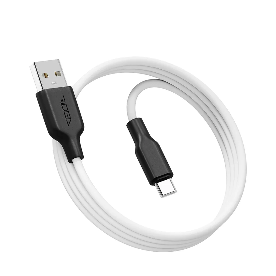 USB Ridea RC-M124 Soft Silico Type-C 3A, цвет бело-черный